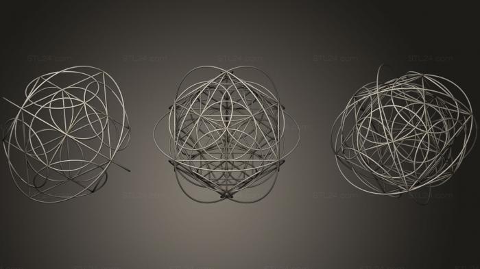 Geometric shapes (cube octahedron1, SHPGM_0361) 3D models for cnc